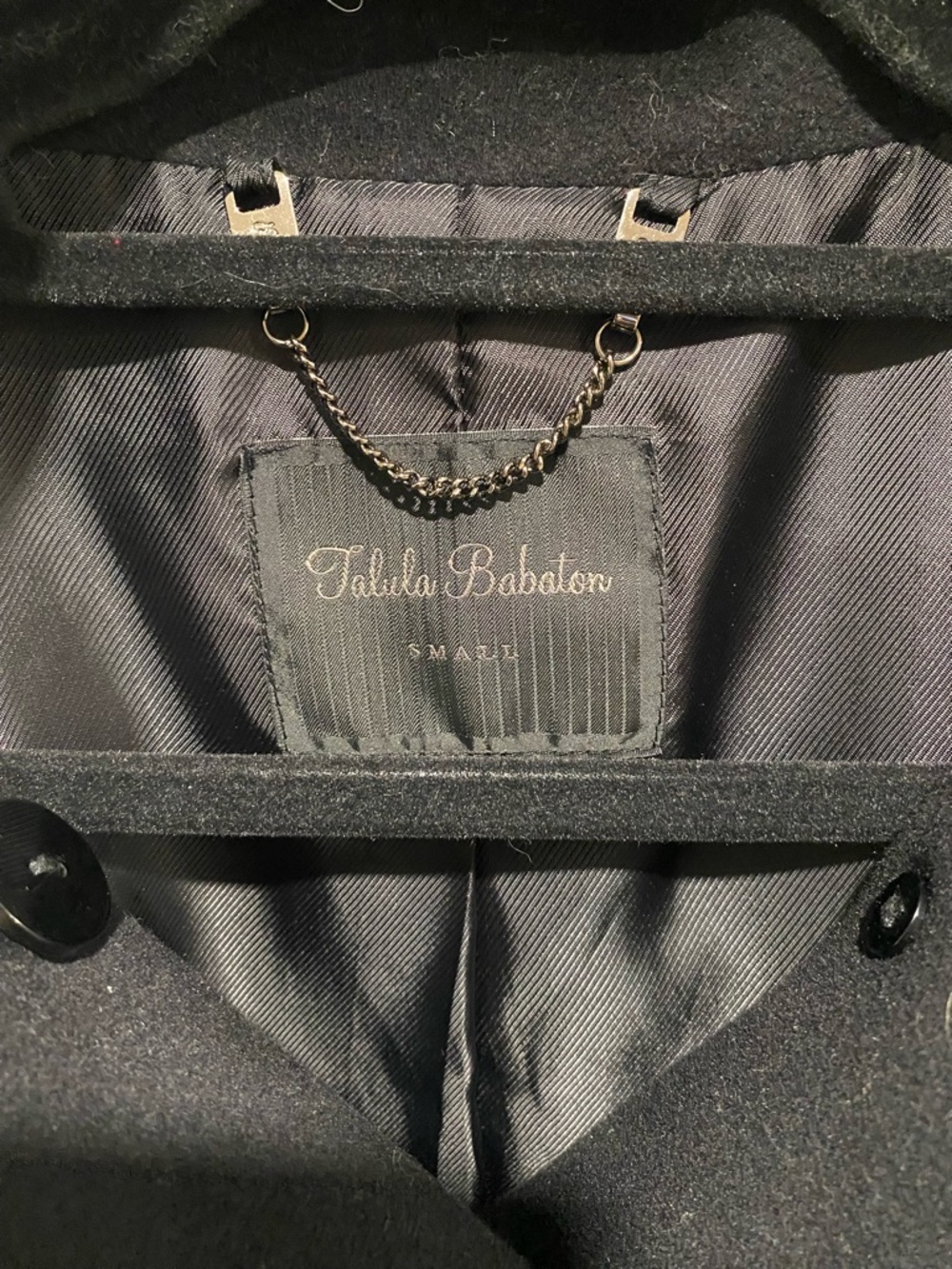 Aritzia Black Double-Breasted Belted Wool Trench Coat - Picture 4 of 8
